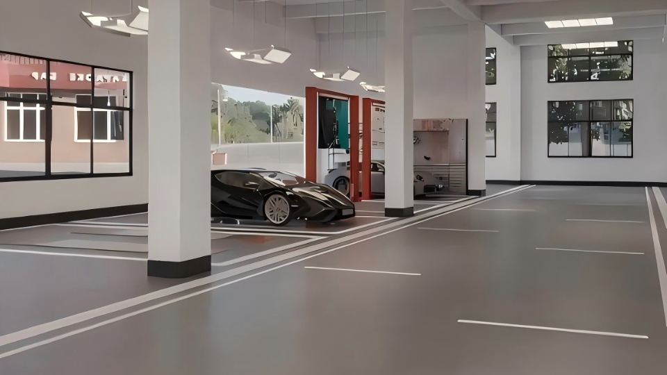 汽車4S店展廳地坪選什么好？富萊德環(huán)氧自流平地坪漆解決方案